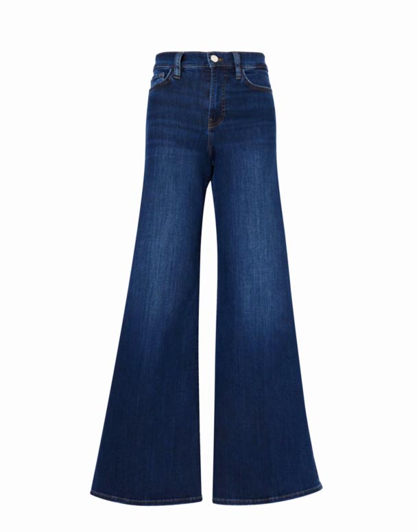 CHW00915 Jeans elásticos de tiro alto de pierna ancha Le Palazzo