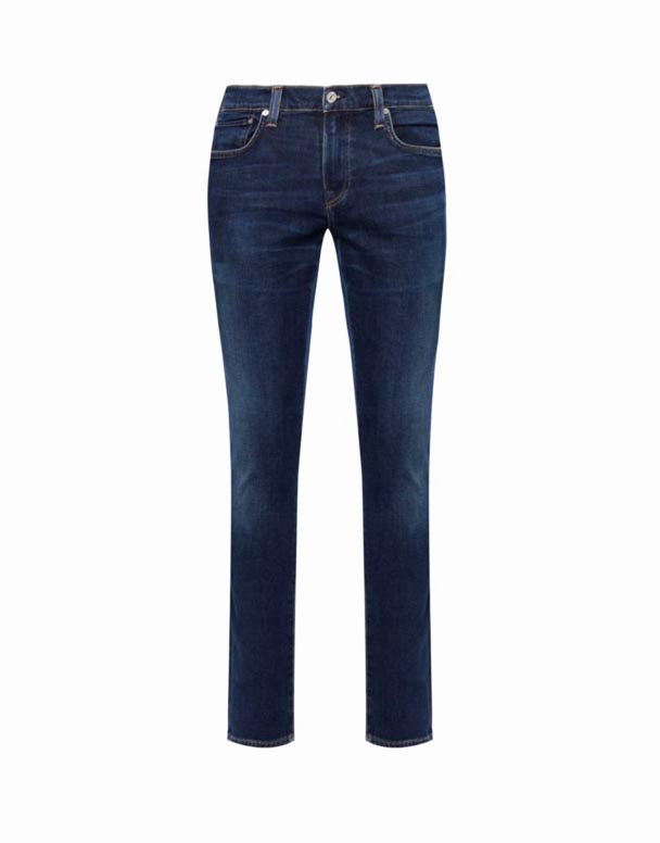 CHA00169 London brand-patch slim-kufanelekile elula denim-blend jeans