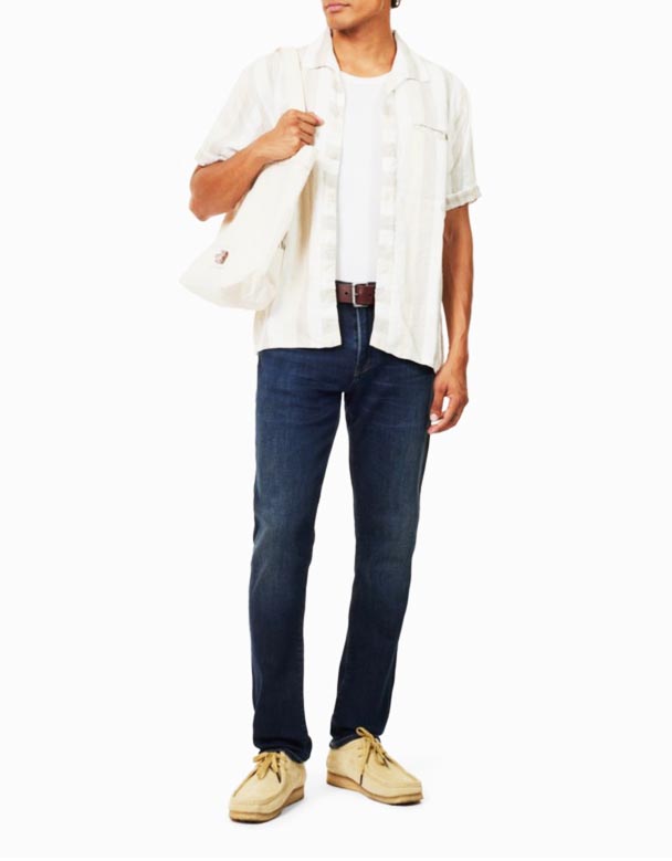 CHA00172 London slim-fit tapered-leg mid-rise stretch-denim kanye namajean e-cashmere