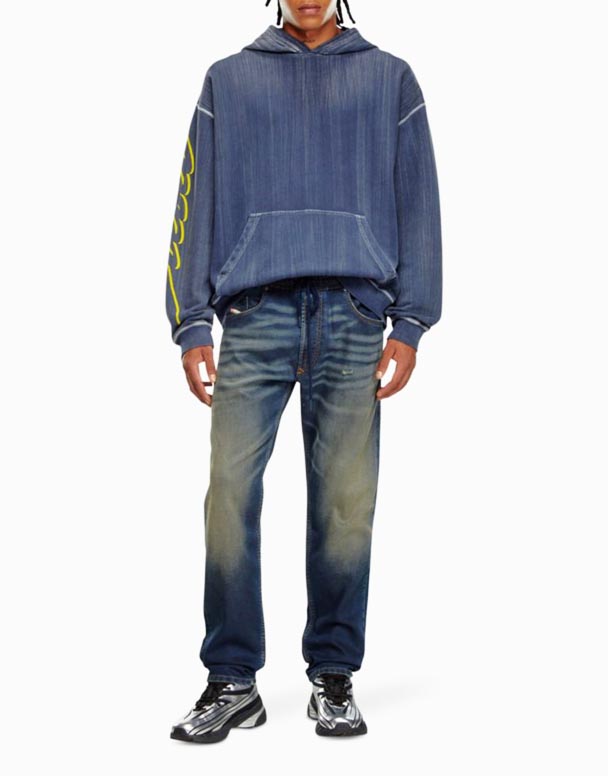 CHA00230 2030 D-Krooley Joggjeans庐 09j34 ٹاپرڈ ٹانگ اسٹریچ بنے ہوئے جینز