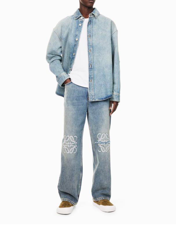 CHA00367 Jean Denim Décontracté Anagram Délavé Vintage