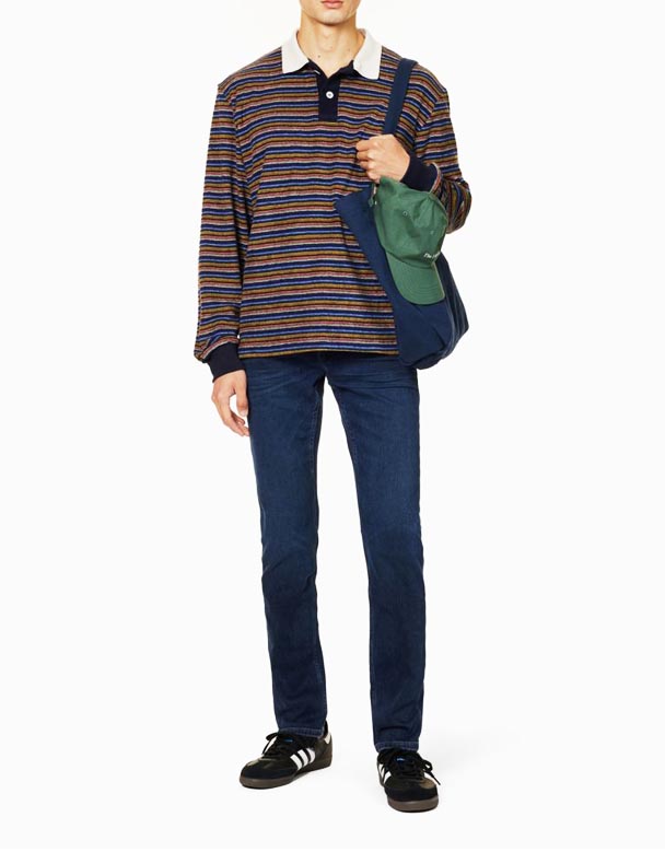 CHA00439 Lennox schmal geschnittene Stretch-Jeans mit Gürtelschlaufe