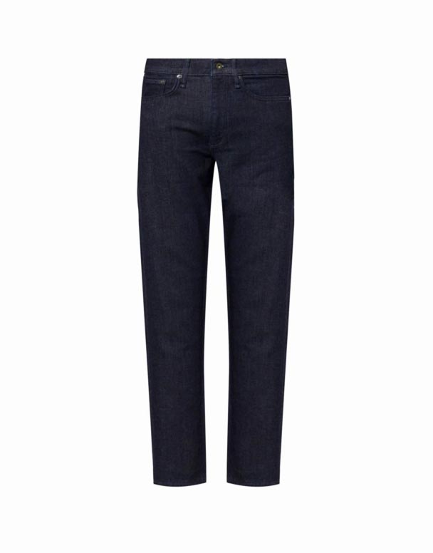 CHA00513 Jean en denim stretch coupe droite 2 cinq poches coupe régulière