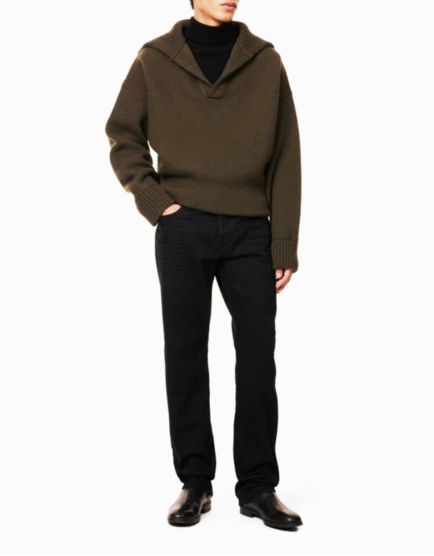CHA00601 zīmols-patch Straight-Leg Regular-Fit Denim-Blend Jeans