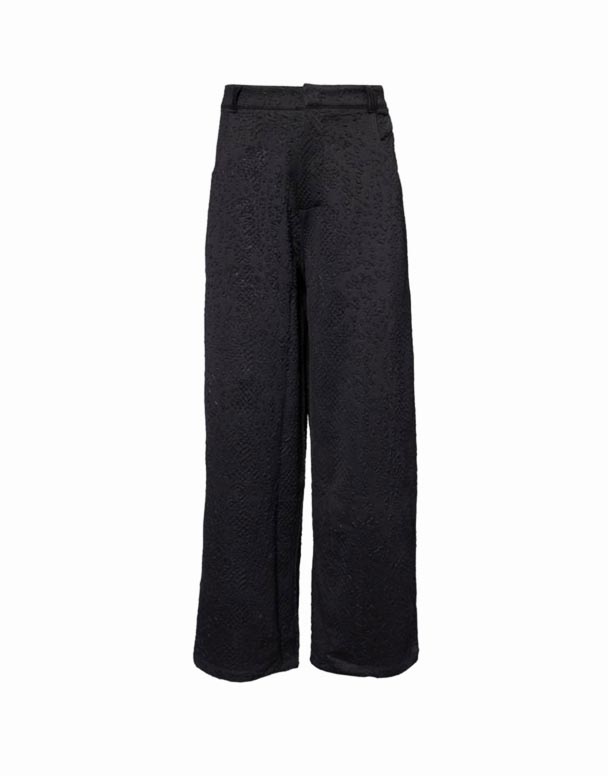 ČV00773 Chet Lo C4C Pull & Bear široke noge teksturirane tkane hlače