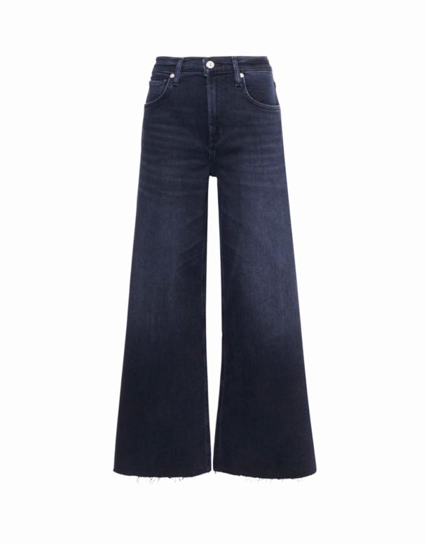 CHW00798 Lyra Brand-Patch-Jeans mit weitem Bein und hohem Bund aus Stretch-Denim-Mischung