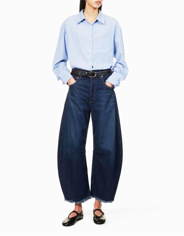 CHV00799 Horseshoe brede ben mid-rise jeans