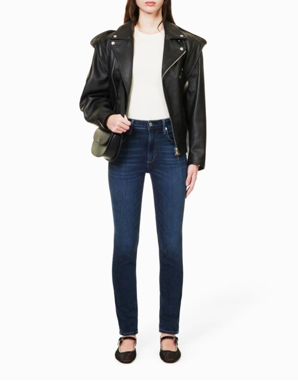 CHW00801 Jean en Denim Taille Haute à Jambe Fuselée Sloane