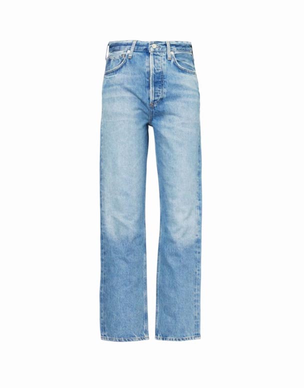 CHW00803 Blaine Thương Hiệu-Vá Giữa Tăng Thẳng Chân Denim Jeans
