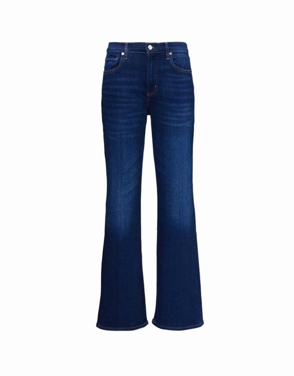 CHW00805 lilah loe-còng chân thẳng cao tầng co giãn-tái tạo-denim pha trộn quần jean