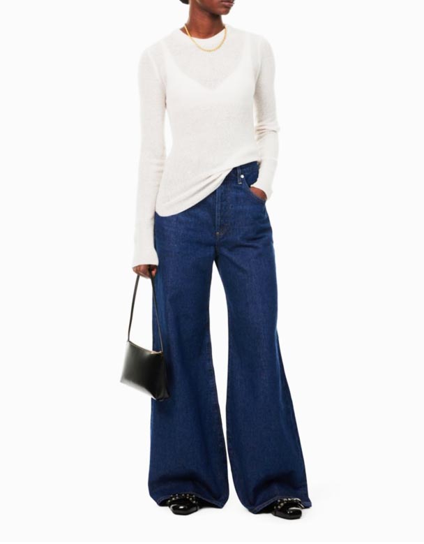 CHW00807 Beverly hrbiť polovice-vzostup bootcut-leg denim džínsy