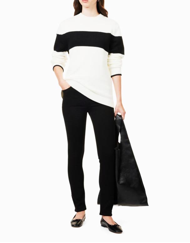 CHW00824 Sloane skinny brand-patch tapered-پا در وسط افزایش کشش-جین جین مخلوط