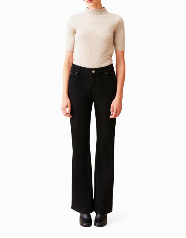 CHW00841 utsvängda ben slim-fit höghus stretch-denim jeans