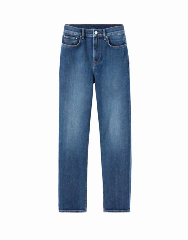 CHW00842 toto duỗi thẳng giữa chân-quần jean denim