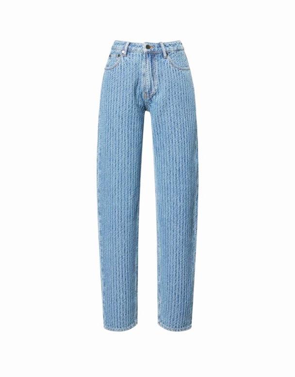 Chw00843 Kết Cấu Thon-Chân Denim Jeans