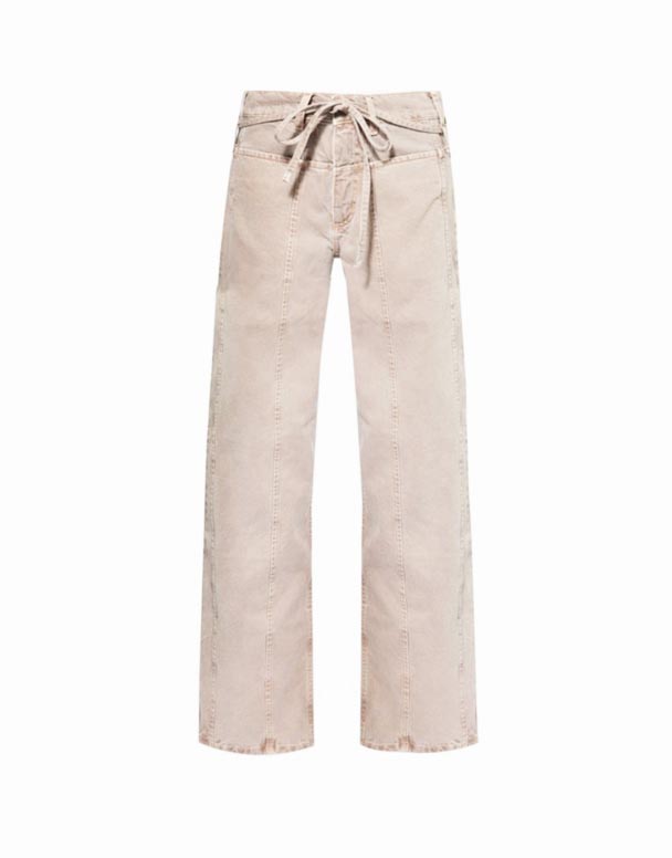 CHW00847 Tie Eo Sling cao tầng rộng-chân denim jeans