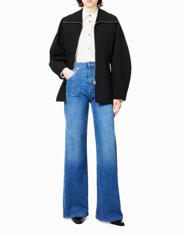 CHW00858 Minnie utsvängda ben höghus stretch-denim blandning jeans