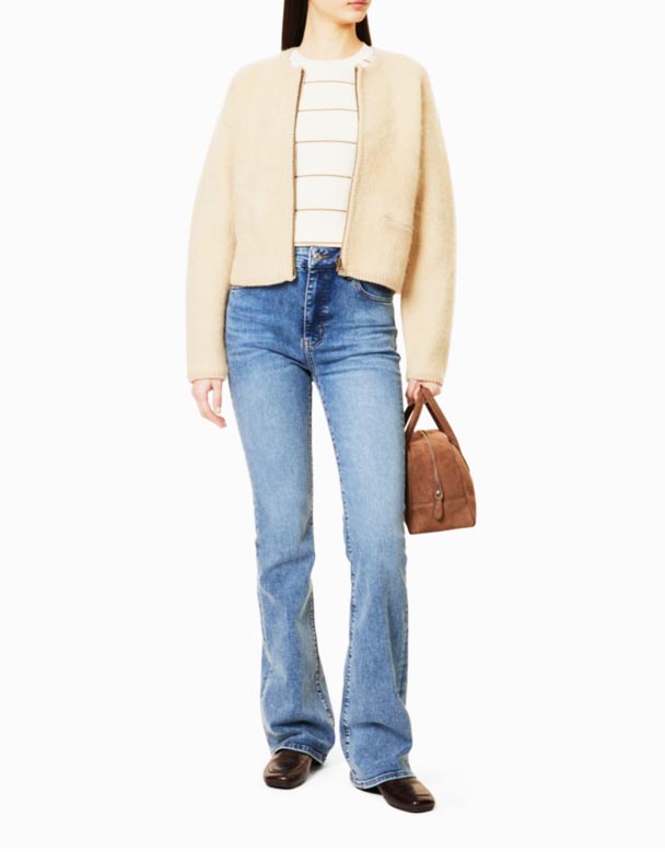 CHW00865 omstart utsvängda ben höghus Stretch-Denim Jeans