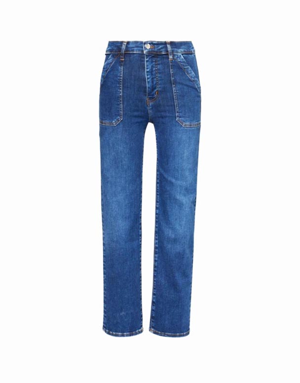CHW00866 verktyget raka ben ekologisk bomullsblandning stretch-denim jeans