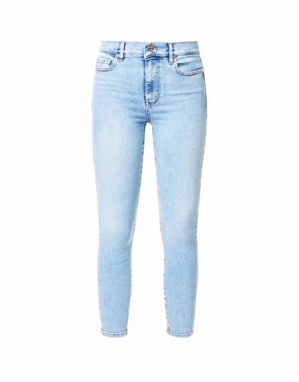 CHW00868 Le hög mager gröda Stretch Denim-Blend Jeans