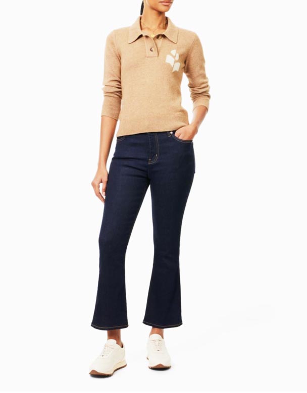 CHW00870 Le gröda mini-bootcut stretch-denim jeans