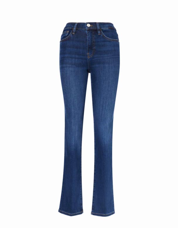 Chw00871 Logo-utsmyckade raka ben höghus denim-blend jeans