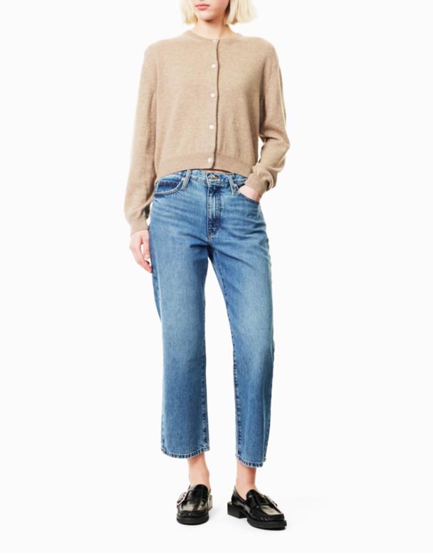 CHW00876 Hang fem fickor raka ben mid-rise regenerativ-denim jeans