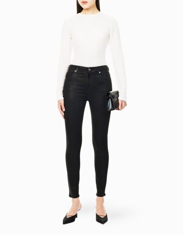 CHW00879 Alix skinny-leg coated bomull-blandning denim jeans