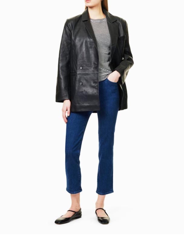 CHW00883 penna gröda Slim-Ben höghus Stretch bomull-blandning Jeans