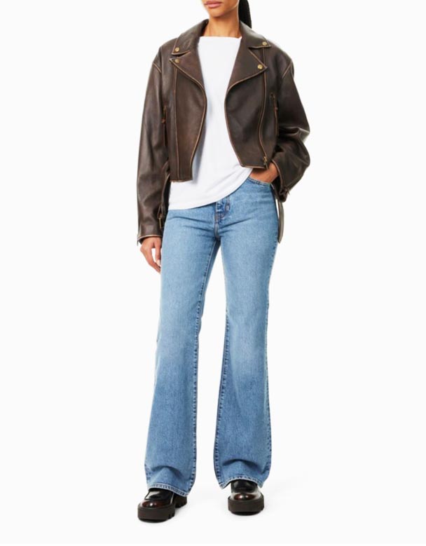 CHW00888 pilen höghus bootcut-ben stretch-denim jeans