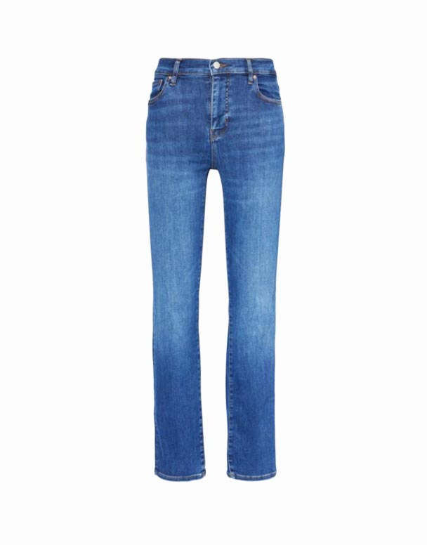 CHW00890 Le hög rak ben ekologisk bomull och återvunnen polyester blandning stretch-denim jeans