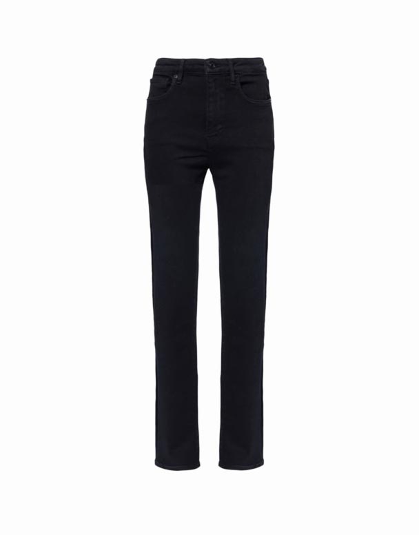 00893 Blýanturinn Fimm Vasar Bein-Fótur Hár-Rísa Teygja-Denim Gallabuxur