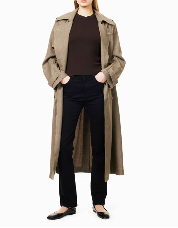 00893 Blýanturinn Fimm Vasar Bein-Fótur Hár-Rísa Teygja-Denim Gallabuxur