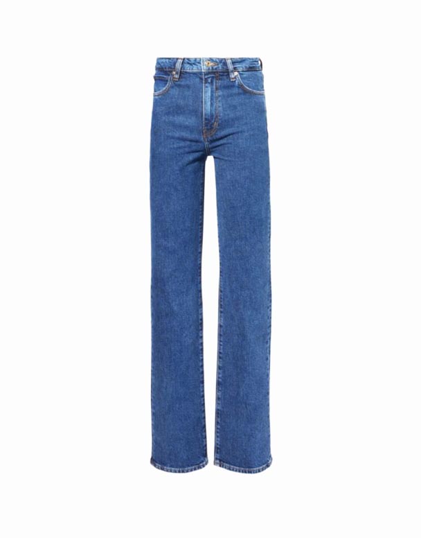 CHW00898 linjalen höghus rak ben stretch-denim jeans