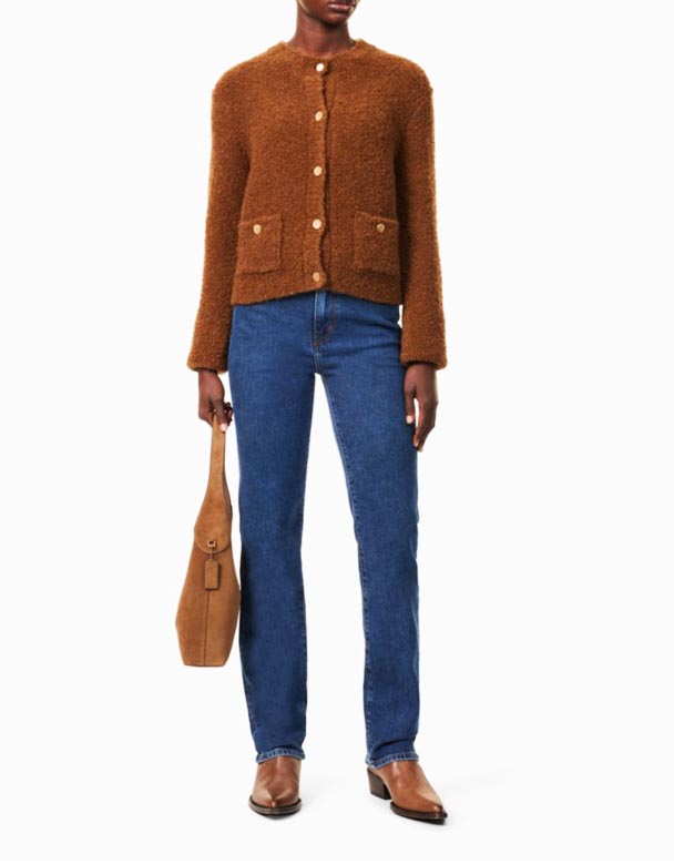 CHW00898 linjalen höghus rak ben stretch-denim jeans