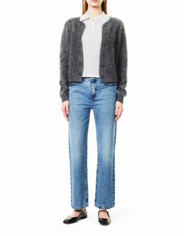 CHW00902 Le Jane fotled rak ben höghus stretch-denim jeans