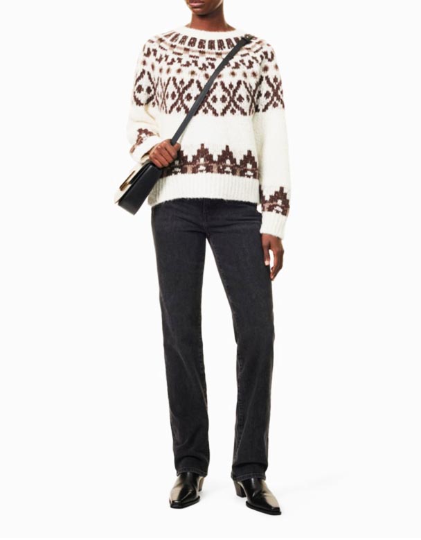 CHW00905 linjalen höga raka ben stretch-denim jeans