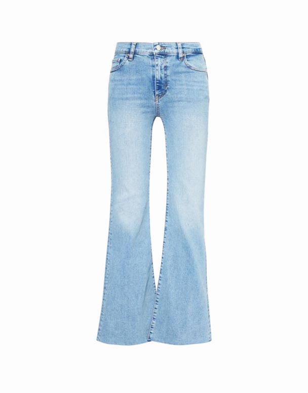 CHW00908 ikon utsvängda ben bomull-blandning denim jeans