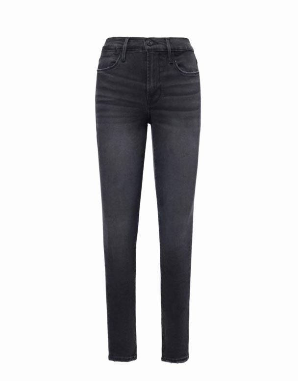 Chw00930 Logo-utsmyckad avsmalnande ben höghus stretch denim-blend jeans