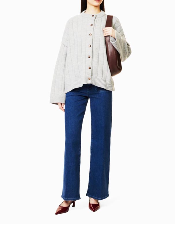 CHW00944 Le Slim Palazzo High-Rise Stretch Denim-Blend džíny se širokými nohavicemi