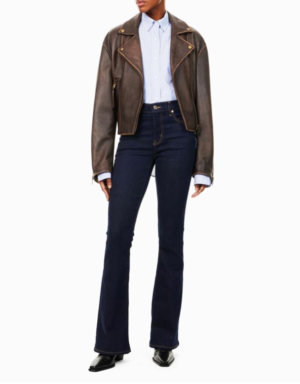 CHW00951 Le High Flare pět kapes Straight-leg high-rise stretch-denim blend jeans