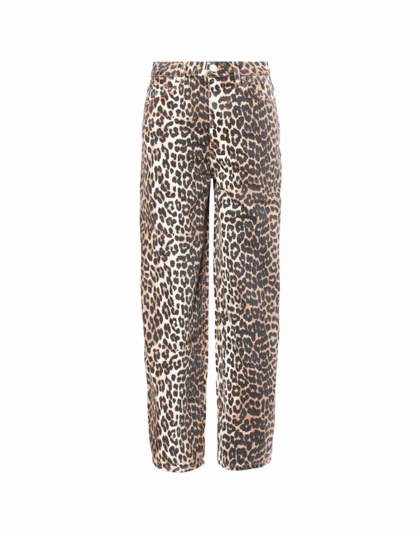 CHW00962 Leopard Stary barrel-leg organic-džínové džíny