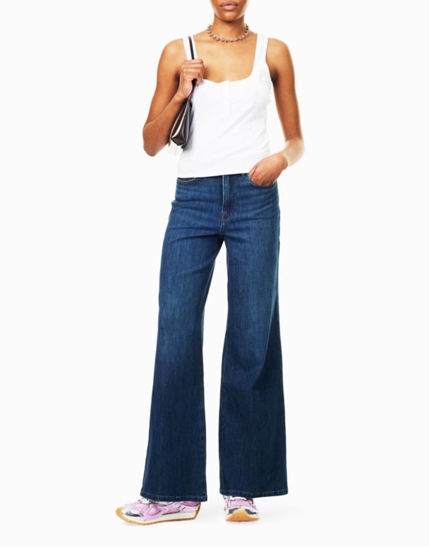 CHW00975 Palazzo-Jeans mit guter Taille aus Stretch-Denim