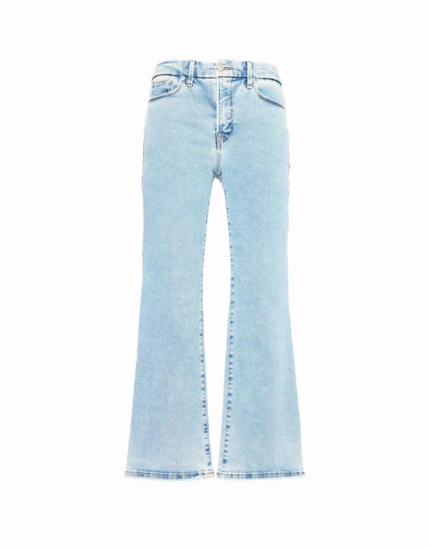 CHW00983 Good Legs Crop Mini Boot rozšířená rovná noha Střední vzestup Stretch-Denim Blend džíny