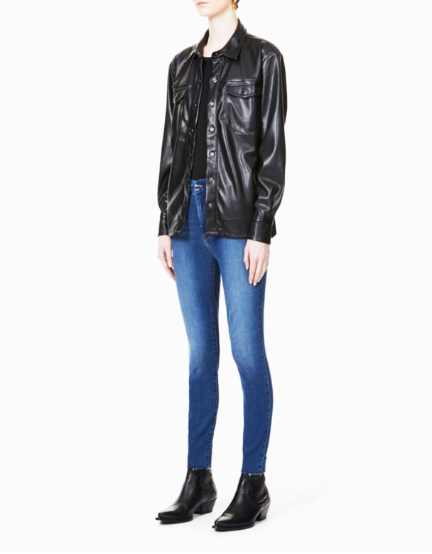 CHW00984 Good Waist Crop raw-lem skinny high-rise stretch-džínové džíny