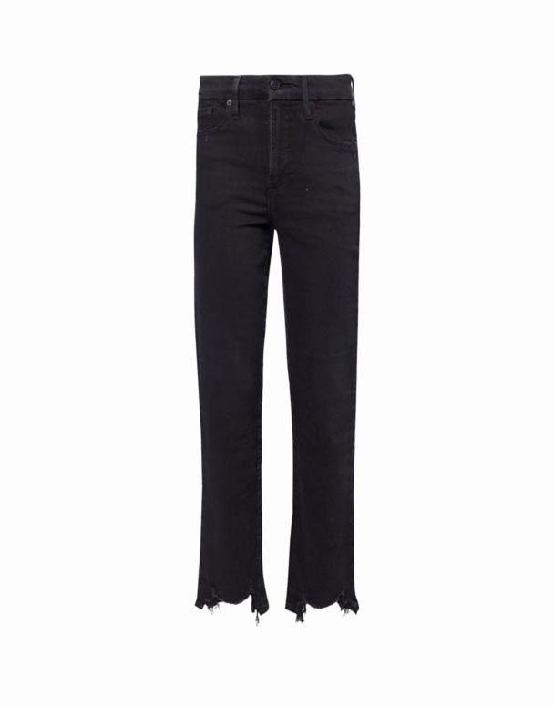 CHV00992 klassik elastik bantlı yüksək uyğun uzanan denim jeans