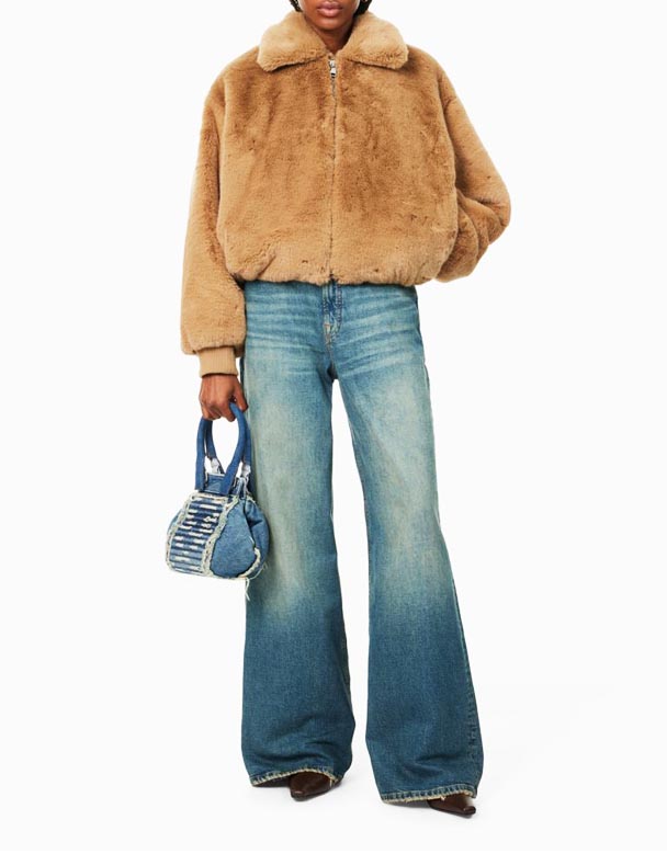CHW00994 bra lätthet Justerbar flik bredben mid-rise stretch-denim jeans