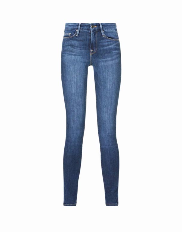 CHW00996 dobré nohy skinny high-rise strečové bavlněné džíny