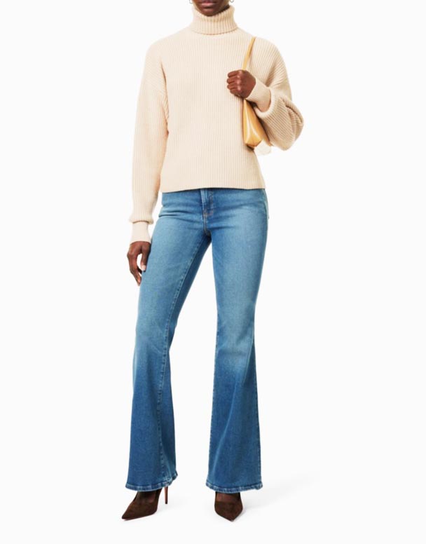 CHW00999 Good Legs flare-leg slim-fit stretch-denim jeans