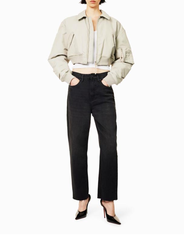 CHW01001 Good Boy pięć kieszeni crop-proste nogawki high-rise stretch-woven blend jeans